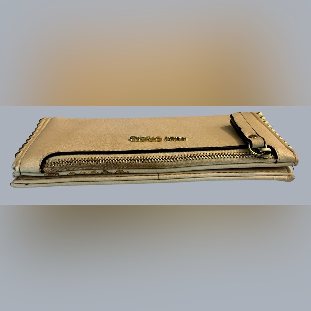 Max Studio Cream/Beige Bifold with Gold Stud Accents - Picture 8 of 9
